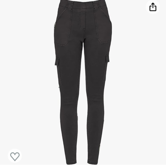 Spanx Stretch Twill Ankle Cargo Pant in Washed Black | Spanx Cargo Pant - Picture 6 of 13